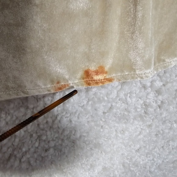 Maeve Womens Crushed Velvet Shirt Size 6 Beige Button Up Long Sleeve V Neck READ - Picture 9 of 14